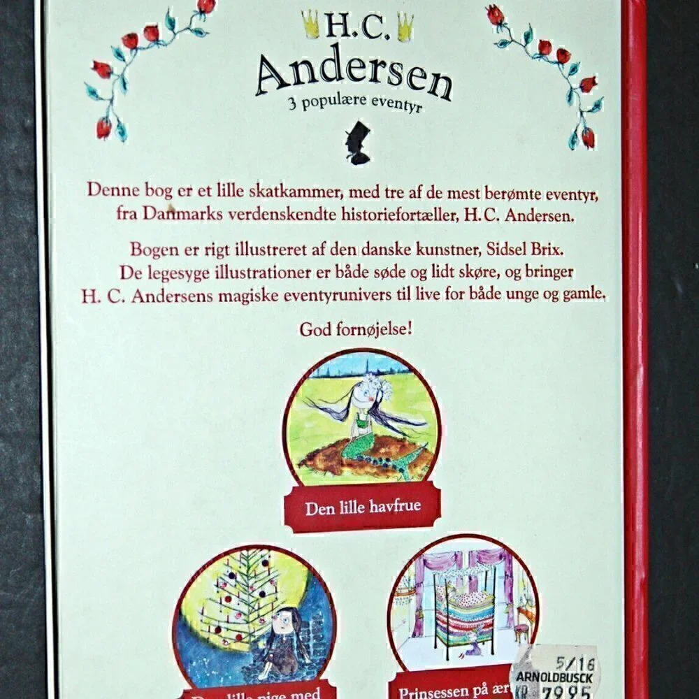 H. C. Andersen 3 Populaere Eventyr Hardcover Book